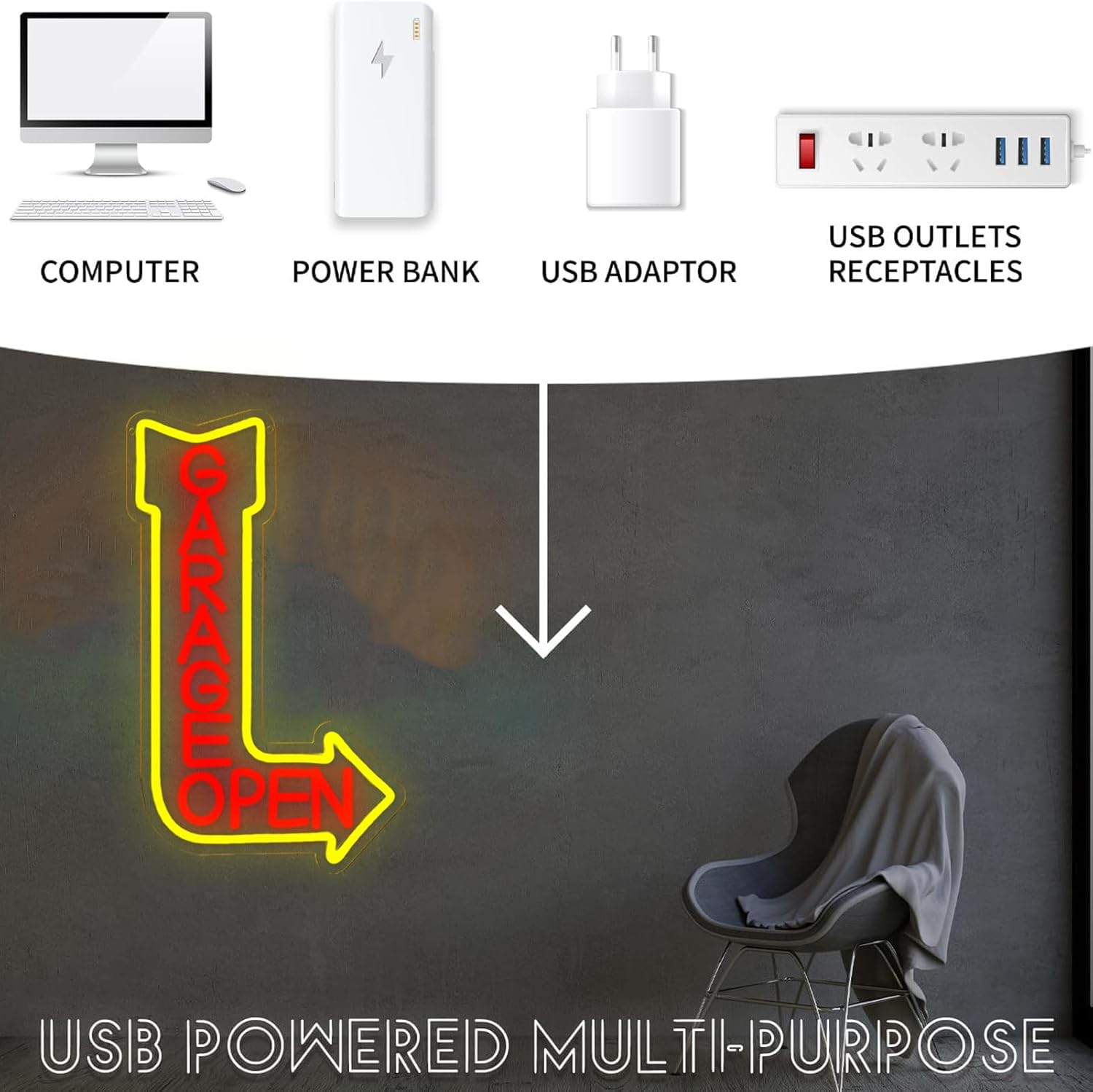  Garage Open Neon Sign USB Po - Auto Repair Shop Open review and price