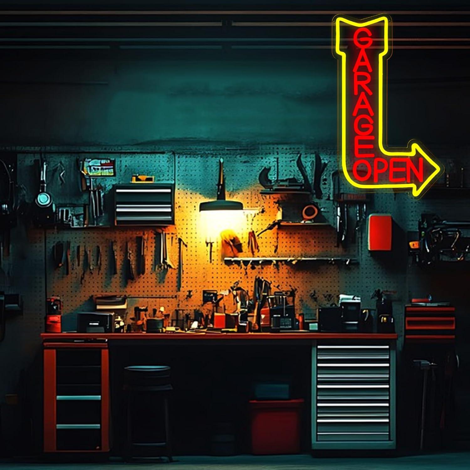 Garage Open Neon Sign USB Dimm - Auto Repair Shop Open review and price
