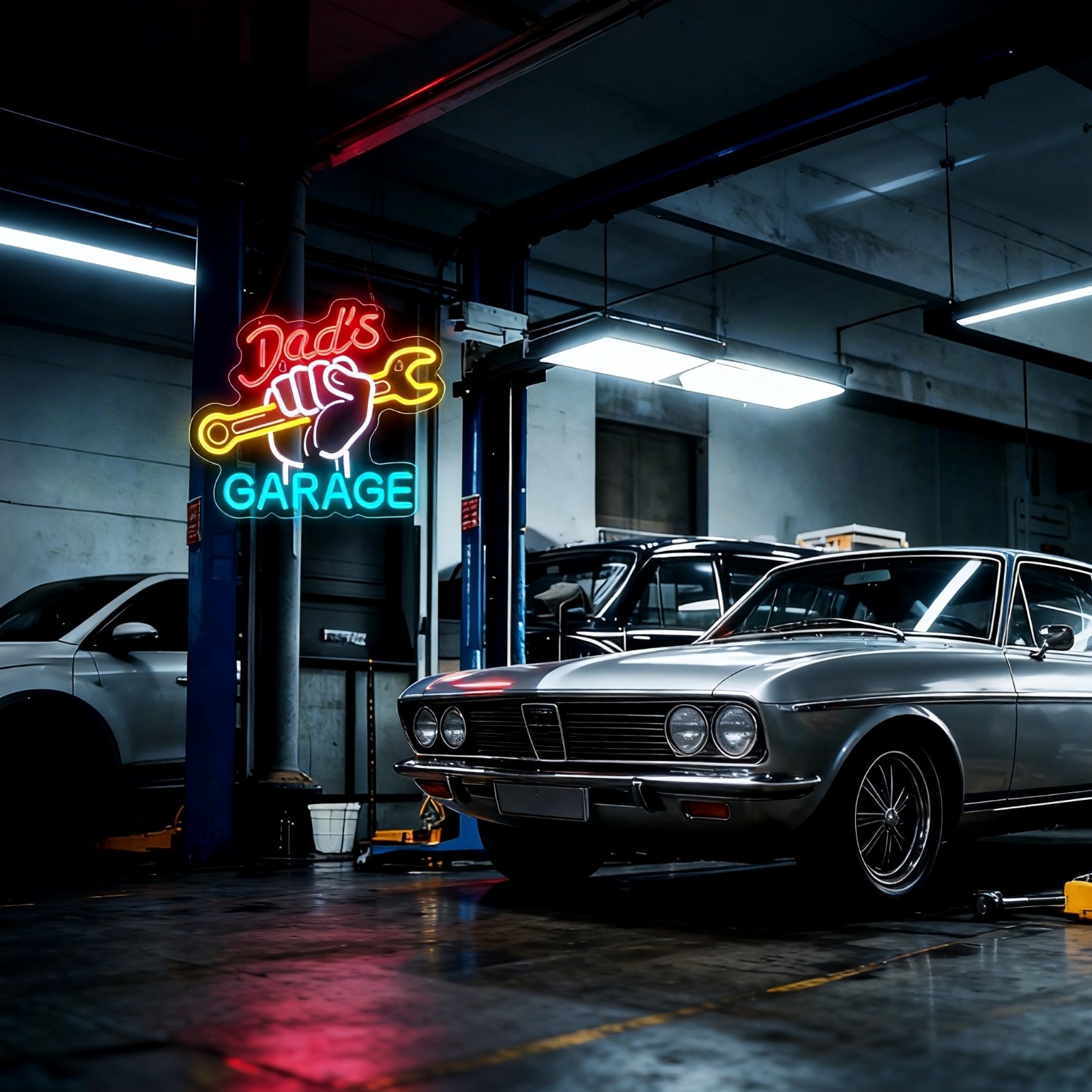 Dad's Garage Neon Sign LED Wal - Auto Repair Shop Open review and price